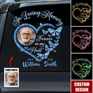 Personalized Forever In My Heart Car Window Decal Sticker