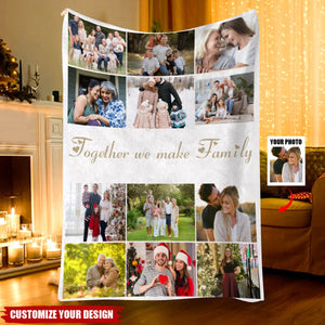 Personalized 12 Photos Collage Super Soft Blanket with Text Mother's Day Gift for Family Friend