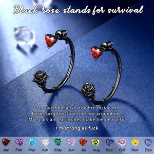 Rise from ashes Black Rose Earring