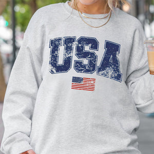 Retro USA Sweatshirt, 4th of July Sweatshirt, Patriotic Sweatshirt