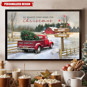Personalized Family Farm Christmas Truck Poster-Gifts For Truck Lover