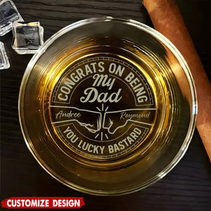 Congrats On Being My Brother You Lucky Man - Personalized Engraved Whiskey Glass