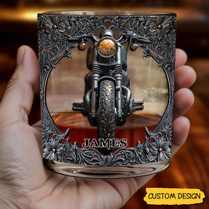 Biker Whiskey - Personalized Biker Whiskey Glass