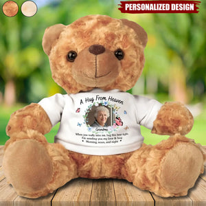 Sending Hugs From Above-Personalized Memorial Bear Plush