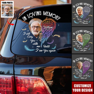 In Loving Memory Half Of My Heart Is In Heaven With My Angel - Personalized Decal, Memorial Gift