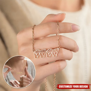 Personalized American Sign Language Necklace with Fingerspelling Name Charm Heartwarming Gift for Deaf ASL Interpreter Teacher