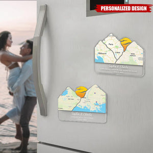 Adventure Together Mountain-Personalized Acrylic Magnet-Anniversary Valentine's Day Gift