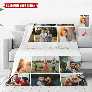 Personalized 12 Photos Collage Super Soft Blanket with Text Mother's Day Gift for Family Friend