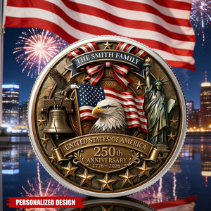America 250th Anniversary Patriotic 2026 - Personalized Coin
