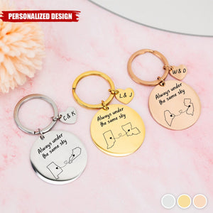 Long Distance Relationship-Personalized Keychain-Gift for Family, Friends