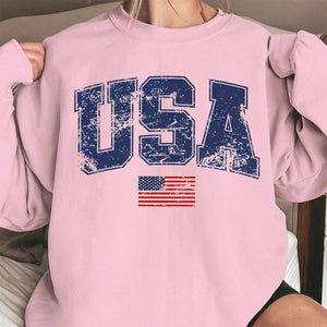 Retro USA Sweatshirt, 4th of July Sweatshirt, Patriotic Sweatshirt
