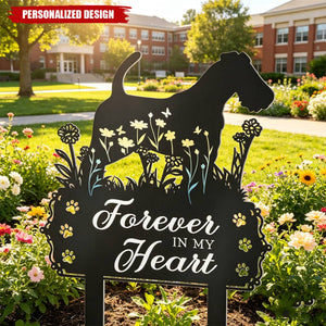 Personalized Dog Metal Garden Stake With Quote, Floral Silhouette Yard Decor, Unique Gift for Pet Owners