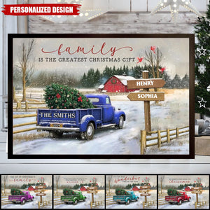 Personalized Family Farm Christmas Truck Poster-Gifts For Truck Lover
