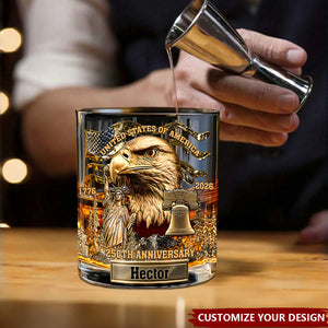 Eagle & Liberty - Personalized Bald Eagle Whiskey Glass