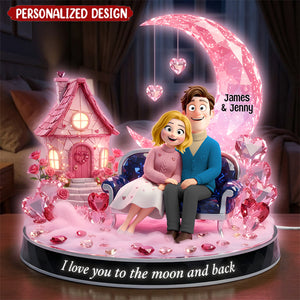 Romantic Couple Acrylic Light Box - Personalized Gifts For Couple