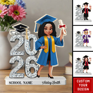 Class Of 2026 2027 Senior - Personalized Acrylic Block Plaque - Graduation Gift For Graduates, Daughter, Son