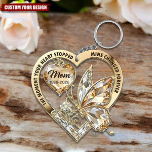 The Moment My Heart Changed Forever - Personalized Custom Keychain
