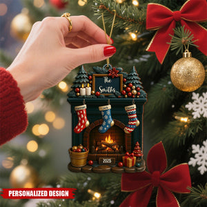 Holiday Gatherings-Personalized Family Name Wood Ornament