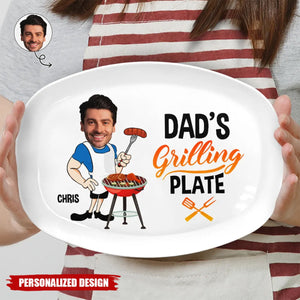Daddy's Grilling Plate - Personalized Photo Plate