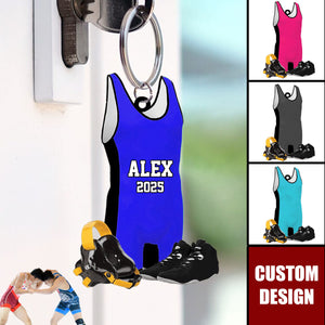 Personalized Wrestling Keychain-Gift For Wrestlers