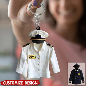 Personalized Pilot Uniform Keychain - Gift For Pilot
