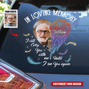 In Loving Memory Half Of My Heart Is In Heaven With My Angel - Personalized Decal, Memorial Gift