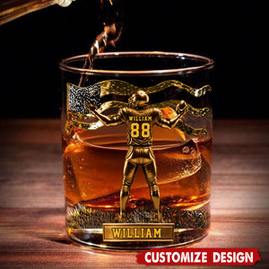 Personalized American Football Whiskey Glass - Gift For American Football Lovers