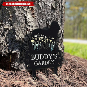 Personalized Dog Metal Garden Stake With Quote, Floral Silhouette Yard Decor, Unique Gift for Pet Owners