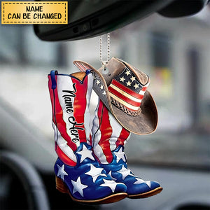 Wild West Floral Gifts For Horse Lovers - Western Cowboy Personalized Christmas/Car Ornament