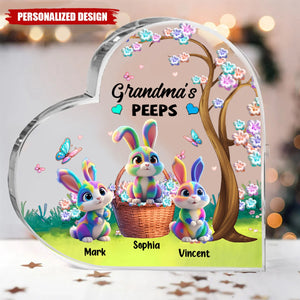 Grandma's Marshmallow Rabbit-Personalized Heart Acrylic Plaque