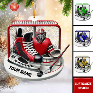 Ice Hockey Christmas Personalized Acrylic Ornament