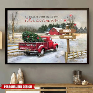 Personalized Family Farm Christmas Truck Poster-Gifts For Truck Lover