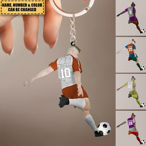 Personalized Name, Number & Appearance - Acrylic Keychain-Gift for Soccer Lovers