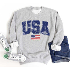 Retro USA Sweatshirt, 4th of July Sweatshirt, Patriotic Sweatshirt
