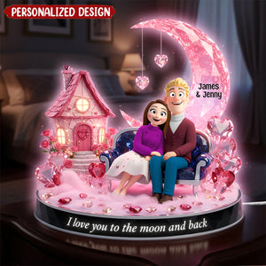 Romantic Couple Acrylic Light Box - Personalized Gifts For Couple