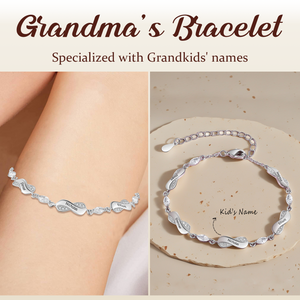 Infinity Love - Personalized Name Bracelet with Crystal Accents, GIft For Grandma, Mom