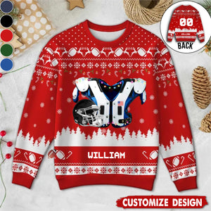 Personalized American Football Ugly Sweatshirt - Gift For American Lovers