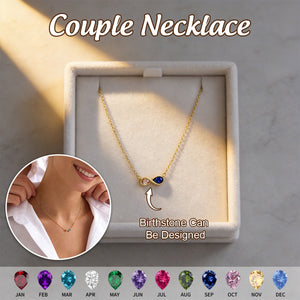 Personalized Couples Infinity Birthstone Necklace