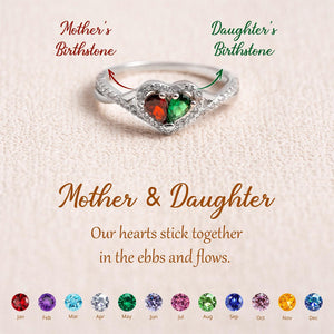 Personalized Mother Daughter Birthstone Ring-Mother's Day Gifts