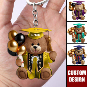 Graduation Bear - Personalized Keychain
