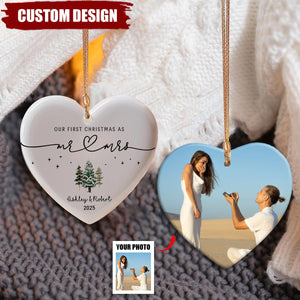 mr mrs ornament - Wedding Gift - Personalized First Christmas Keepsake - Our 1st Christmas Mr & Mrs Ornament - Housewarming mr and mrs idea
