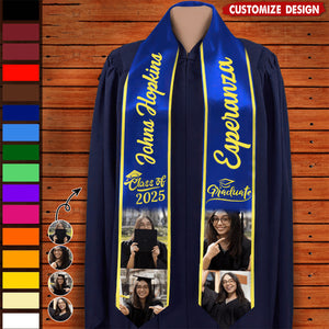 Personalized Photo Class of 2025 Stoles Graduation Day