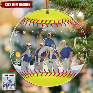 Baseball Team Christmas Ornament Gift For Baseball Lovers - Personalized Acrylic Photo Ornament