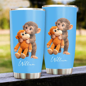Personalized Adorable Monkey Tumbler - Gift For Birthday & Holiday