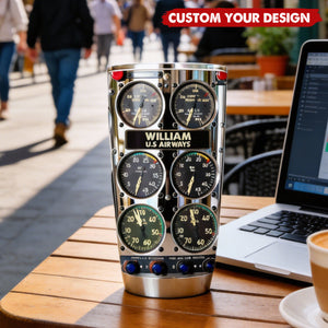 Aviation Control Panel - Personalized Aviation Tumbler