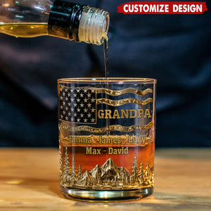 Cool Grandpas Drink Whiskey - Personalized Grandpa Whiskey Glass