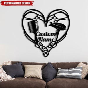 Personalized Hair Salon Metal Sign with LED lights-Gifts For Beauty Salon,Hairstylist