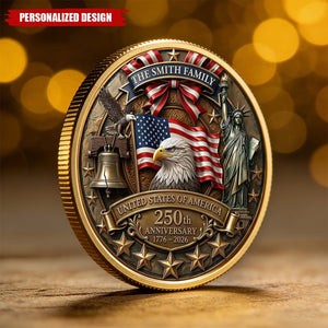 America 250th Anniversary Patriotic 2026 - Personalized Coin