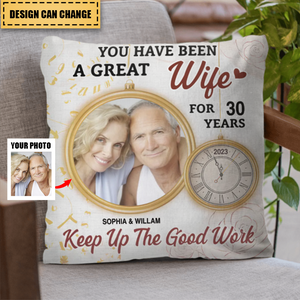 Custom Photo Keep Up The Good Work - Gift For Couples - Personalized Pillow