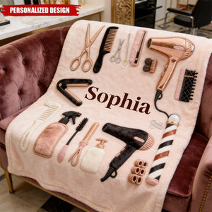 Proud Hair Stylist-Personalized Hairdresser Blanket